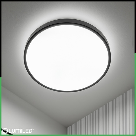 Plafon LED Lampa Sufitowa Natynkowa 24W 4000K CELIS Okrągły IP44 Czarny Ring ALS LUMILED