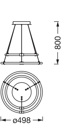 Lampa Sufitowa Wisząca Dekoracyjna LED 21W 2400lm 3000K Ciepła Ściemnialna Zwis Szary Decor Ledvance