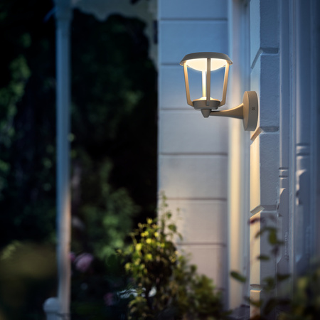 Kinkiet Ogrodowy Lampa Zewnętrzna Elewacyjna LED 4.3W 800lm 2700K Ciepła IP44 Antracyt z Czujnikiem Zmierzchu UltraEfficient Nuvy Philips