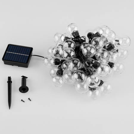 Girlanda Solarna Ogrodowa 50x LED Ozdobne Kuleczki 16.7m Ciepła 3000K GLADI 2 LUMILED