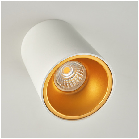 Oprawa Natynkowa Halogenowa Spot Tuba GU10 Biała Złoty KIVI Kobi