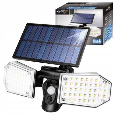 Naświetlacz solarny lampa 78x LED 15W 450lm Zimna czujnik ruchu IP65