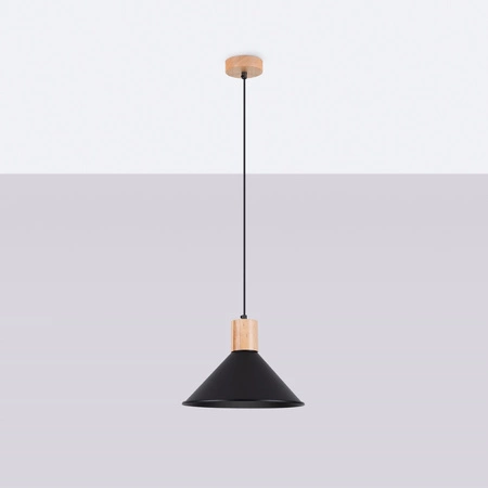 Lampa Sufitowa Wisząca Zwis E27 Geometryczna Czarna Skandynawska Jaga Sollux