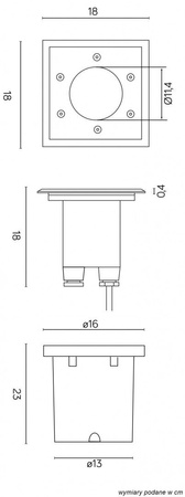 Oprawa Najazdowa Dogruntowa Pabla M4030 Kwadratowa E27 IP67 Su-Ma