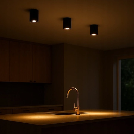 Oprawa Natynkowa Halogenowa Spot Tuba Ruchoma GU10 Okrągła Czarna 115mm 