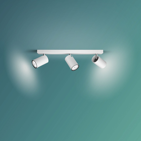 Lampa Sufitowa Reflektor 3x GU10 Biała Kosipo Philips