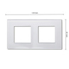 Ramka SZKLANA do gniazda biała podwójna