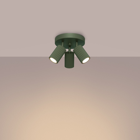 Lampa Sufitowa Plafon Tuba Spot 3x GU10 Oliwkowa Karbon Deep Space SL.1620 Sollux