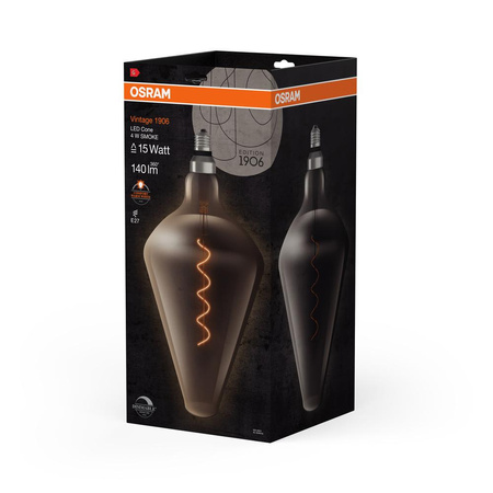 Żarówka LED Dekoracyjna E27 4W = 15W 140lm 1800K Ciepła 300° Dymiona Ściemnialna Vintage 1906 Osram