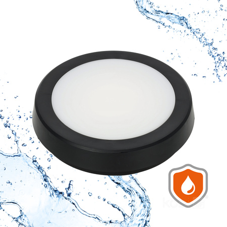 Plafon LED Łazienkowy Sufitowy Natynkowy 12W 1140lm 4000K 120° Czarny IP65 Nairos Kobi