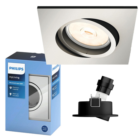 Oprawa Podtynkowa Wpuszczana Spot Lampa Punktowa GU10 Chrom Donegal Philips