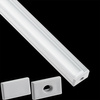 Profil Aluminiowy Anodowany do LED KM35 Srebrny Natynkowy 2m + Przesłona przeźroczysta + Zaślepki