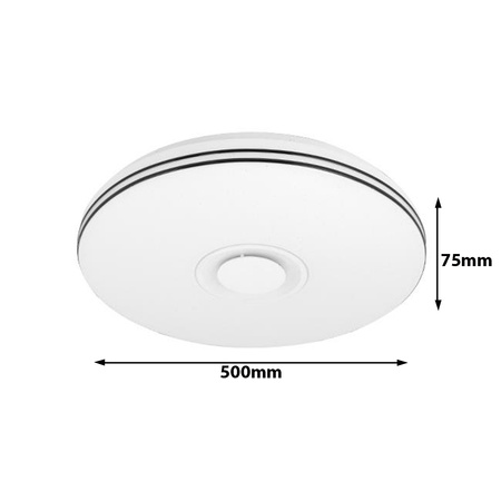 PLAFON LED 50cm lampa sufitowa okrągła RGBW 3000K-6500K + pilot Głośnik BLUETOOTH