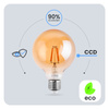 Żarówka LED E27 Kula G125 7W = 60W 806lm 2000K Ciepła 360° BURSZTYNOWA FILAMENT LUMILED