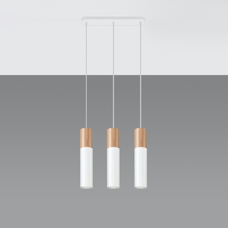 Lampa Sufitowa Wisząca Zwis 3x GU10 Tubularna Brązowa Biała Nowoczesna Pablo Sollux