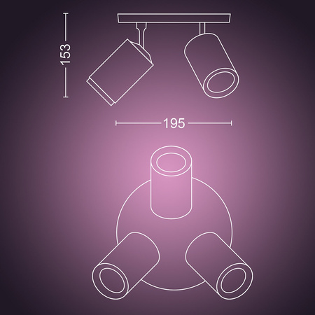 Philips HUE White and Color Ambiance Lampa Fugato 3x4,2W Bluetooth Zigbee