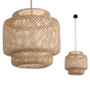 Lampa Wisząca Dekoracyjna Zwis Bambusowa E27 Boho Bonn Kobi