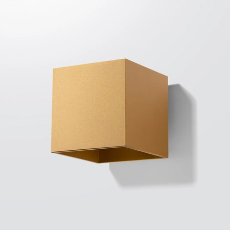 Lampa Ścienna Oprawa Natynkowa SPOT G9 Kwadratowa Złota Minimalistyczna Quad Sollux