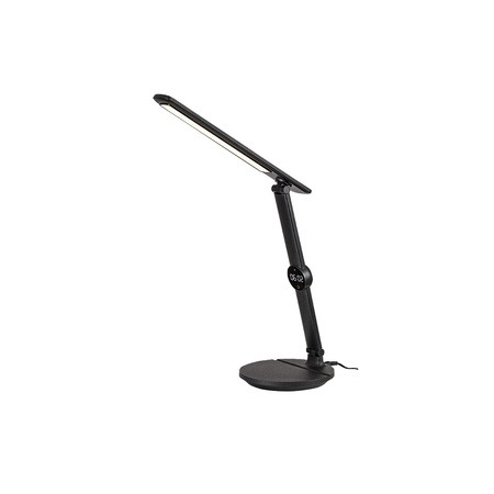 Lampa Stołowa Biurkowa Nocna 9W 570lm 3000-6000K CCT Ściemnialna Timer Czarny Nowoczesny Isak Rabalux