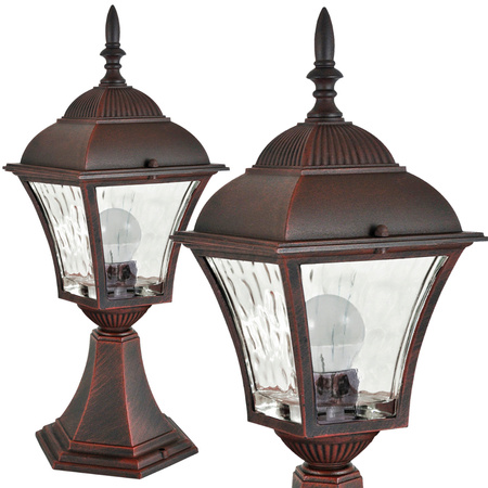 Lampa Ogrodowa Stojąca Niska LATARNIA PARIS2 E27 40cm Wiśnia - GOLDLUX (Polux)
