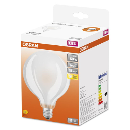 Żarówka LED G95 Kula E27 6.5W = 60W 806lm 2700K Ciepła 300° Retrofit Filament CLASSIC Osram