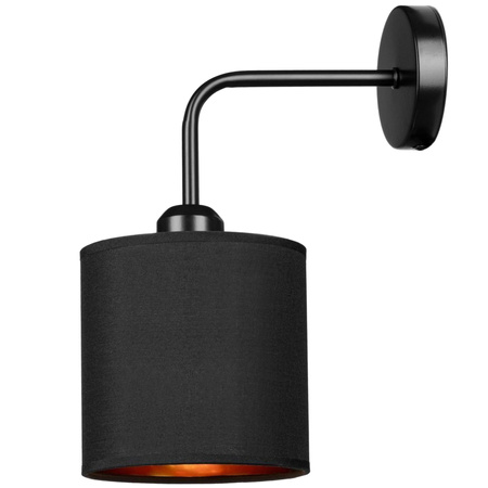 Kinkiet Lampa ścienna Loft z abażurem ORO 1x E27 Czarna złota Styl retro industrialny