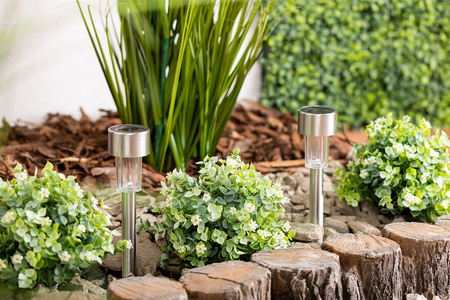 Lampa Ogrodowa LED Solarna Wbijana satyna INOX / CHROM