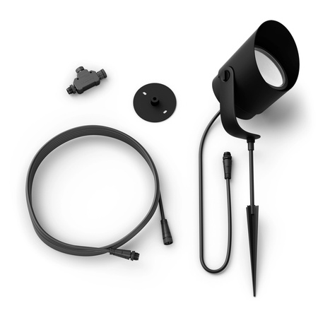 Reflektor Ogrodowy Wbijany LED 15.2W 1060lm IP65 White and Color Ambiance RGB + TW Czarna Inteligentna SMART Zigbee Bluetooth Lily XL Philips HUE