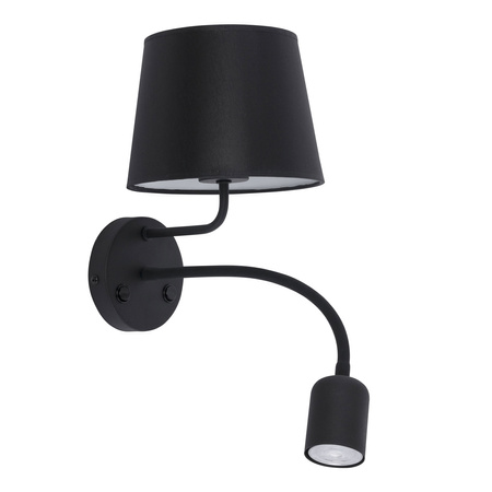 Lampa Ścienna Kinkiet MAJA BLACK Abażur Czarna Klasyczna E27+GU10 2537 TK Lighting