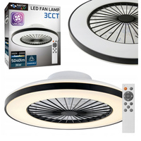 Plafon LED Lampa Sufitowa z Wentylatorem 55W 3000K-5000K z Pilotem