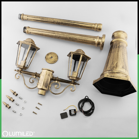 Lampa Ogrodowa Stojąca LED Słupek 2m E27 Latarnia Zewnętrzna Dekoracyjna BELLIS LUMILED