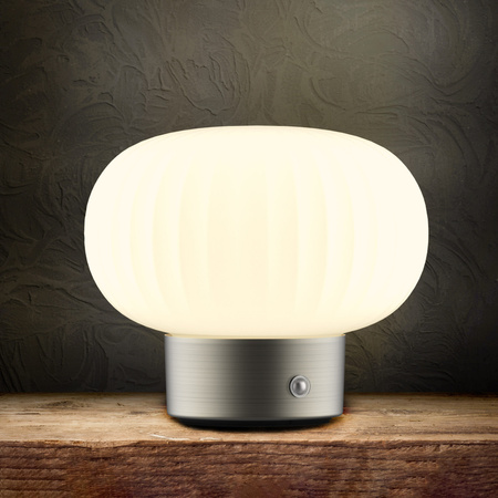 Lampa Stołowa LED 1.8W 150lm 2700K Ciepła Biała Srebrna Ściemnialna Latte Sanico Goldlux