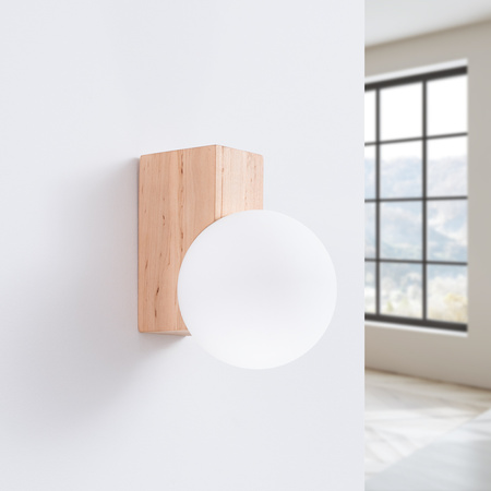 Lampa Ścienna Kinkiet G9 Naturalne Drewno BULBO Peach Puff SL.1682 Sollux