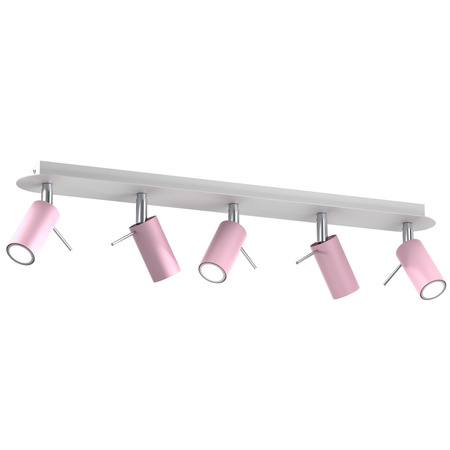 Lampa Sufitowa PRESTON Różowa Biała 5x mini GU10 Milagro
