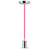 Lampa Wisząca Oprawa E27 Chromowy klosz z różowym kablem VT-7338 V-TAC