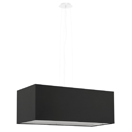 Lampa Sufitowa Wisząca Zwis 3x E27 Żyrandol Prostokątna Czarna Minimalistyczna Santa Sollux