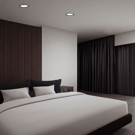 Panel LED Oprawa Podtynkowa Wpuszczana 12W 1350lm 4000K Neutralna Czarna Videx