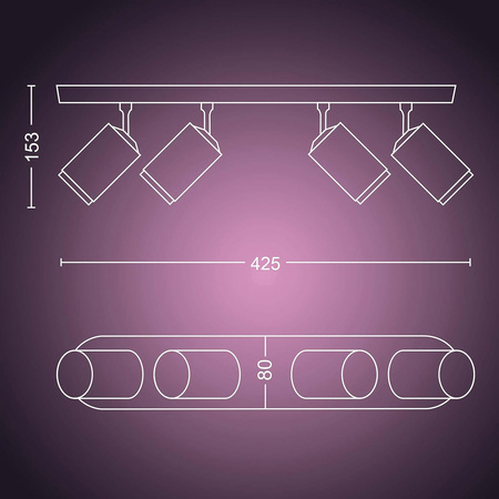 Lampa Sufitowa LED Reflektor 16.8W 1600lm IP20 White and Color Ambiance RGB + TW Biała Inteligentna SMART Zigbee Bluetooth Fugato Philips HUE