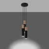 Lampa Sufitowa Wisząca Zwis 3x GU10 Tubularna Naturalne Drewno Nowoczesna Pablo Sollux