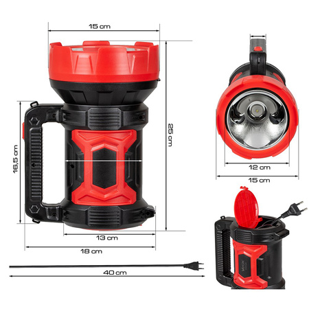 Latarka Akumulatorowa LED Szperacz Ręczna Mocna 10W 400lm VA0124 VAYOX