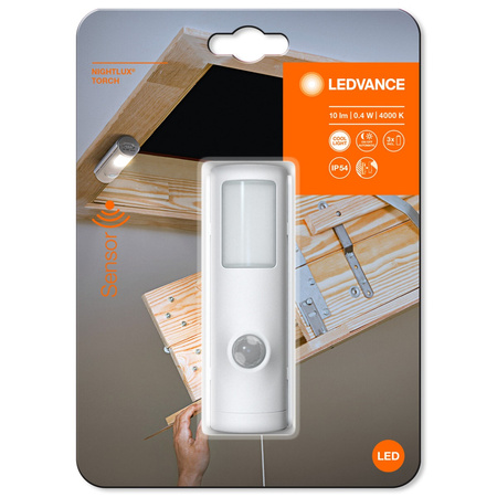 Lampka nocna LED Nightlux Torch Biała 0,35W 10lm 4000K IP54 Ledvance Czujnik ruchu