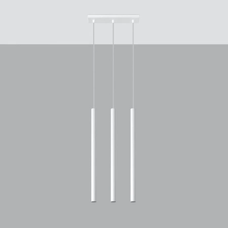 Lampa Sufitowa Wisząca Tuba 3x G9 Zwis Tubularna Biała Nowoczesna Pastelo Sollux