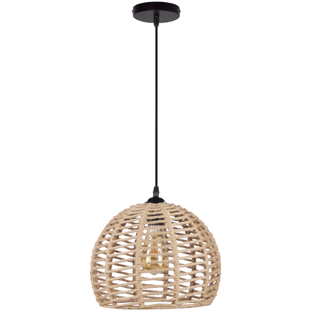 Lampa wisząca sufitowa półkula OTIS IL MIO w stylu boho stal + sznur 1x E27 GOLDLUX (Polux)