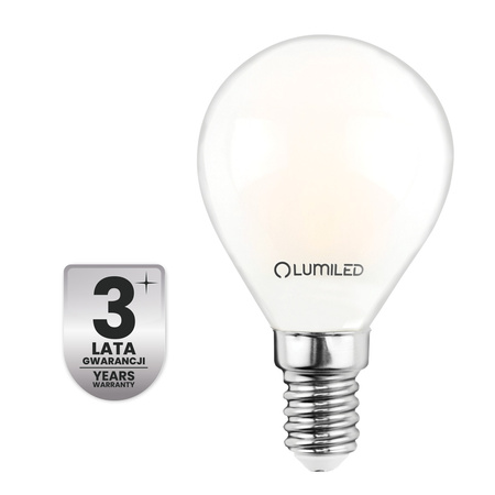 Żarówka LED E14 Kulka P45 2,2W 470lm = 40W 4000K Neutralna 360° Filament KLASA A LUMILED