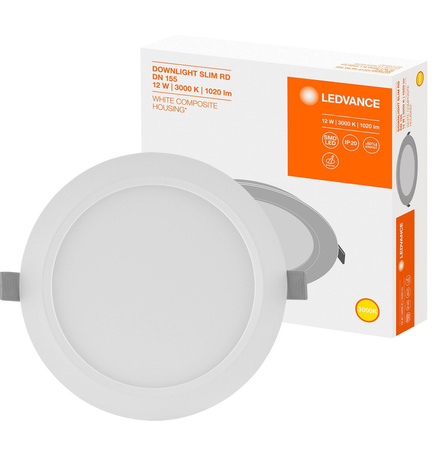 Panel LED Podtynkowy wpuszczany 12W 3000K DOWNLIGHT Slim DN155 LEDVANCE okrągły