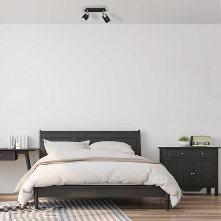 Lampa sufitowa JOKER CZARNY ZŁOTY 2x GU10 MILAGRO Metal styl nowoczesny