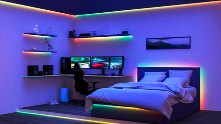 Taśma LED Pasek 36W RGBIC 20m Inteligentna SMART WiFi Bluetooth Aplikacja WiZ