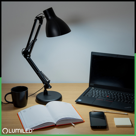 Lampka Biurkowa Stołowa LED 7W CCT Ściemnialna Marti Czarna Lumiled
