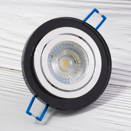 Oprawa Halogenowa SZKLANA Sufitowa ARIAN MR16 GU10 LUMILED Okrągła Ruchoma Czarna