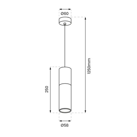 Lampa Sufitowa Natynkowa Wisząca Ricky 1xGU10 MILAGRO